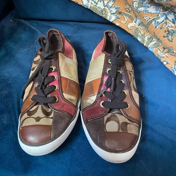Classic Coach Dawnell mixed media leather sneakers 6.5 - Picture 5 of 10